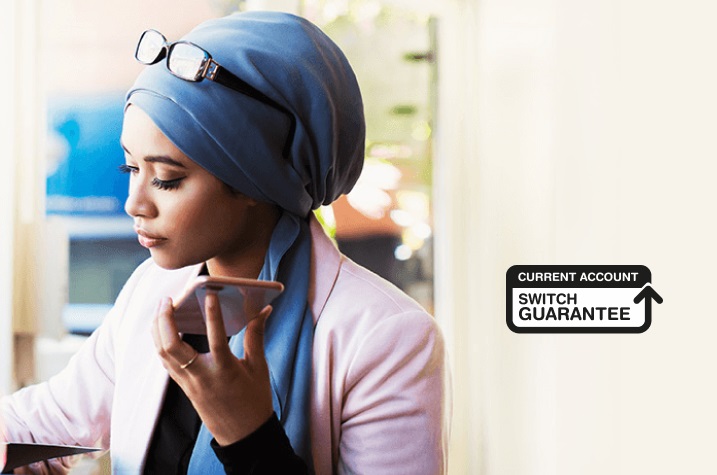 Woman on mobile exploring switch options