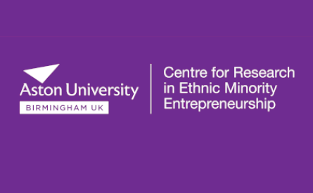 Aston University and Centre for Research in Ethnic Minorities Entrepreneurship logos