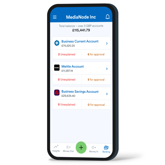 freeagent screen displayed on a mobile phone