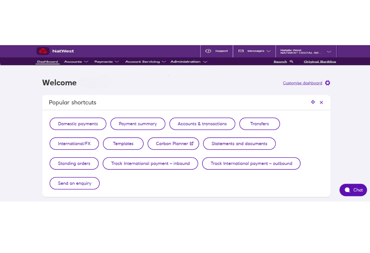 An image of the Bankline dashboard