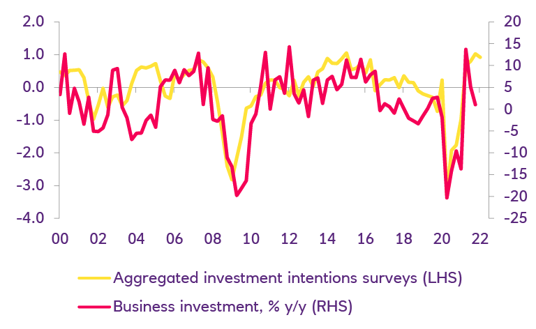 Business investment: intentions vs. actual