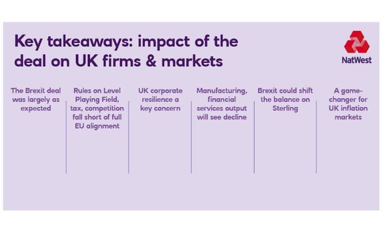 table showing key takeaways of brexit deal impact