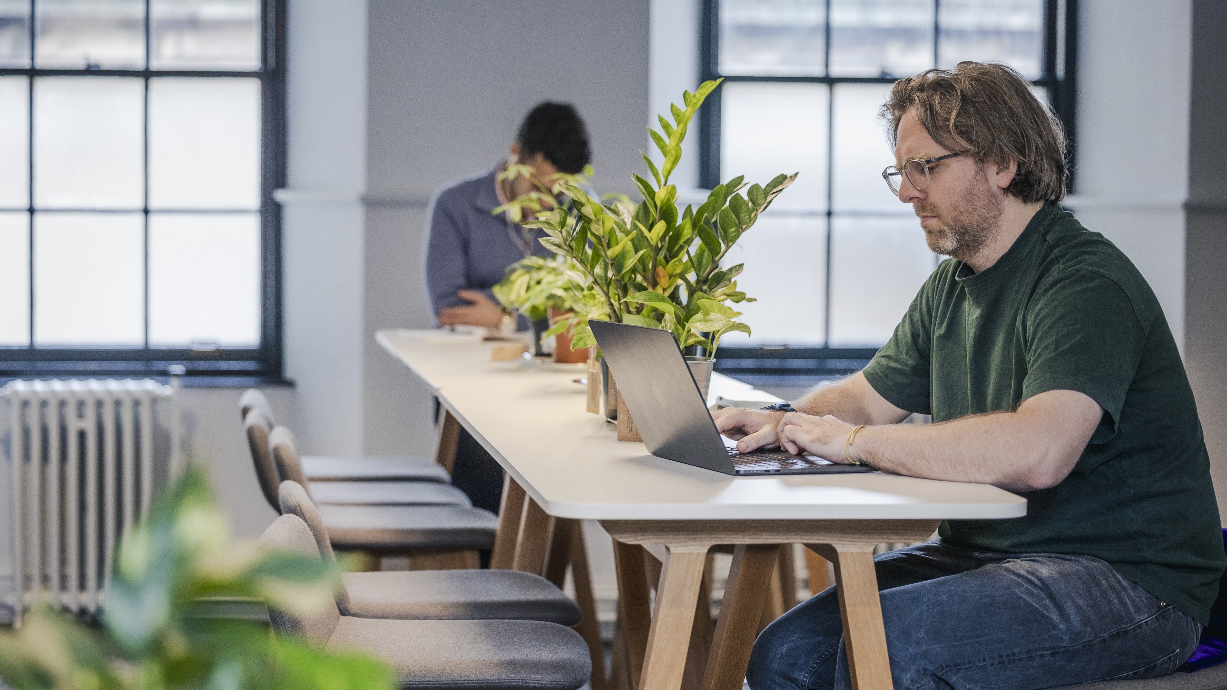 man at desk