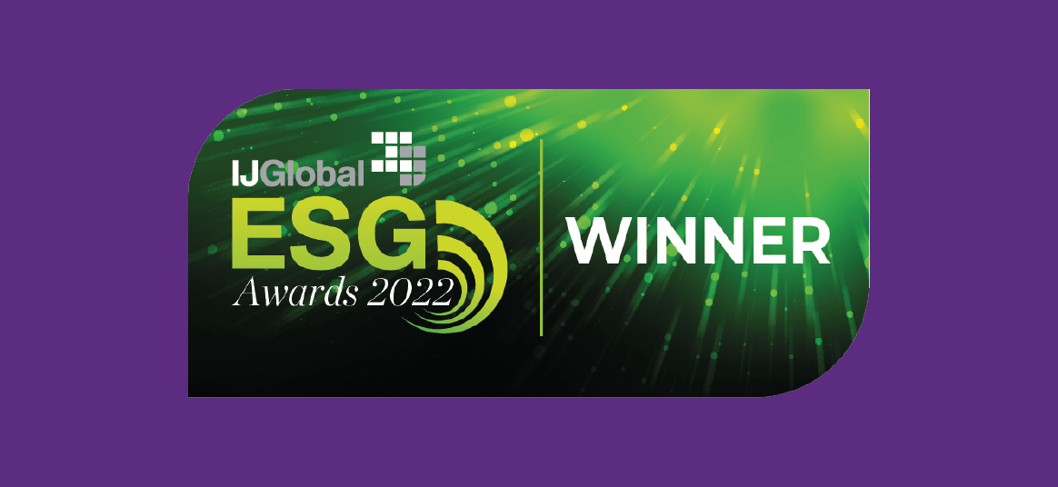 image showing IJGlobal ESG awards 2022 winner 