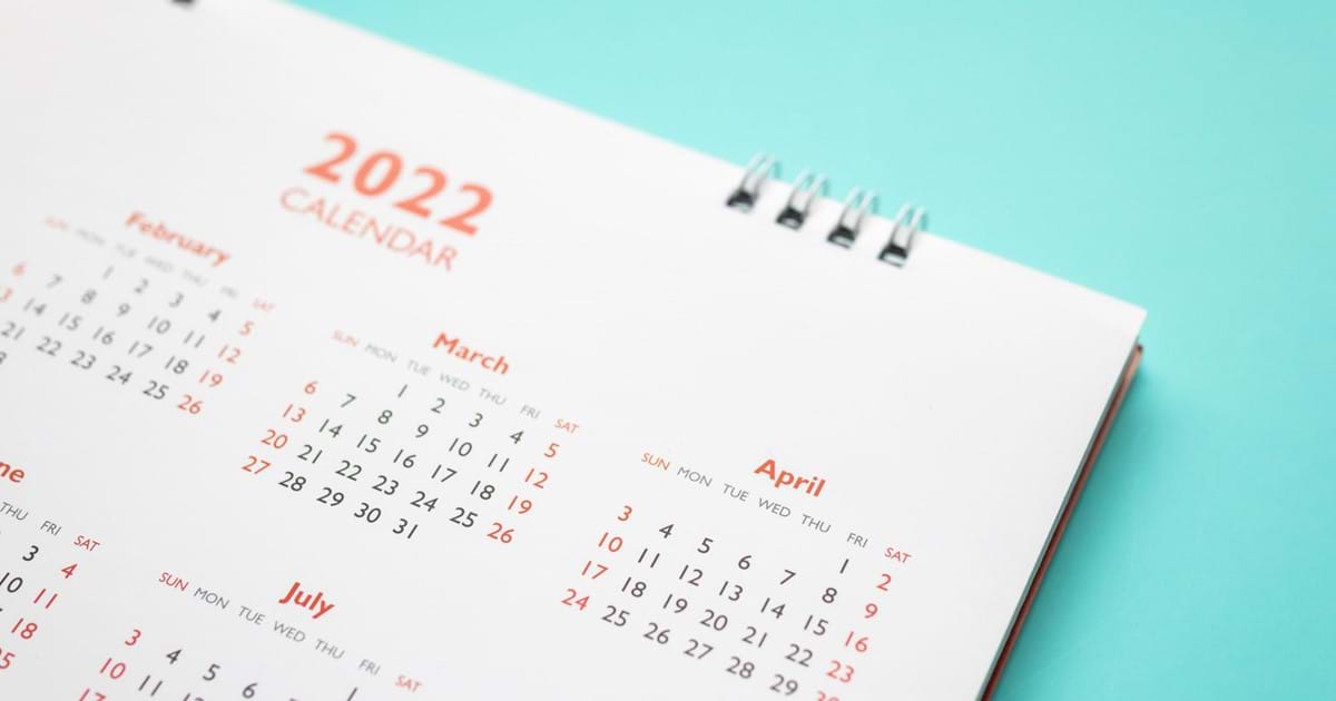 image of 2022 calendar