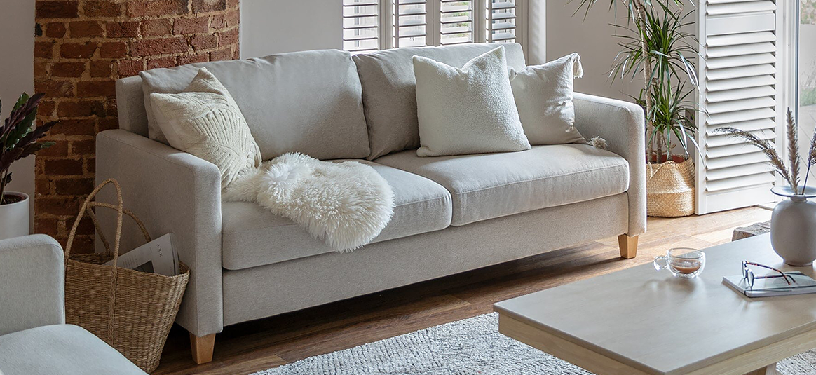 Photo of a cream coloured sofa