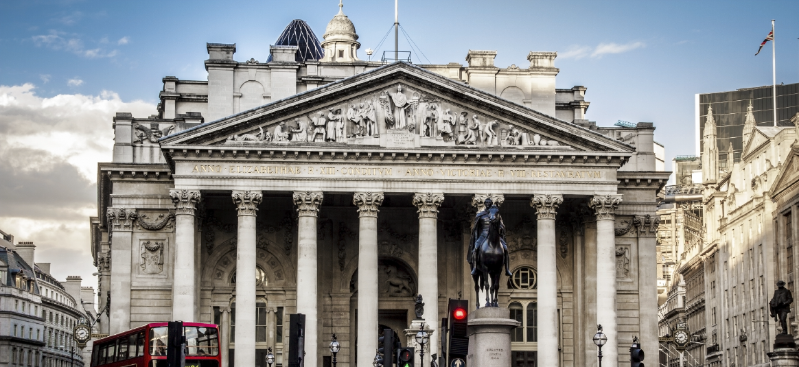 The Bank of England in the City of London.
