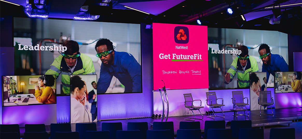 Photograph of the stage for NatWest get FutureFit