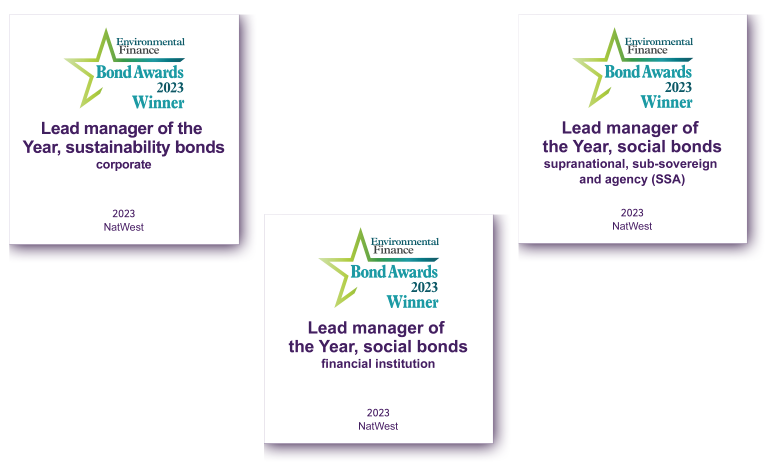 The awards won by NatWest at the Bond Awards 2023.