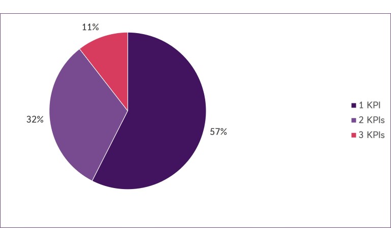 Issuers split by number of KPIs pie chart
