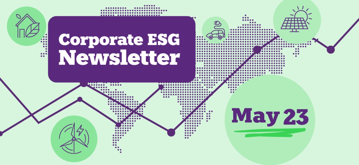Corporate ESG newsletter banner for May