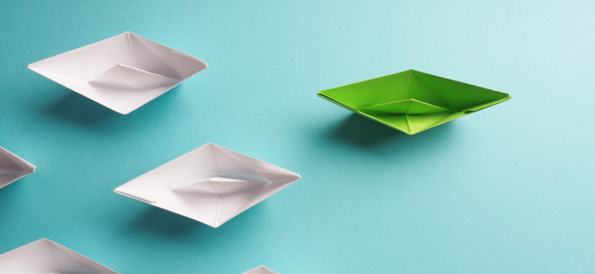 Origami paper boats.