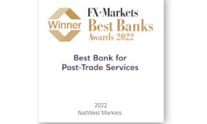 Best bank for post-trade services 2022