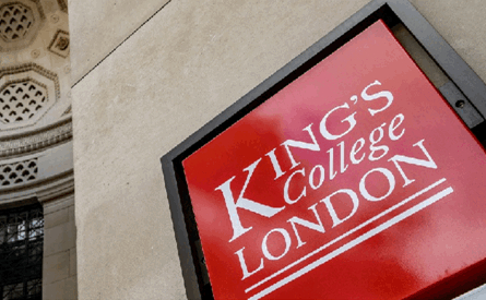 Photo of sign on building for Kings College London