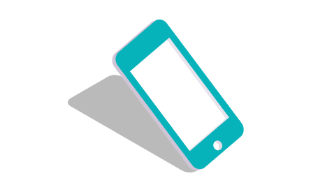 Blue illustration of a mobile phone