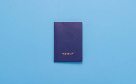 Photo of a blue passport