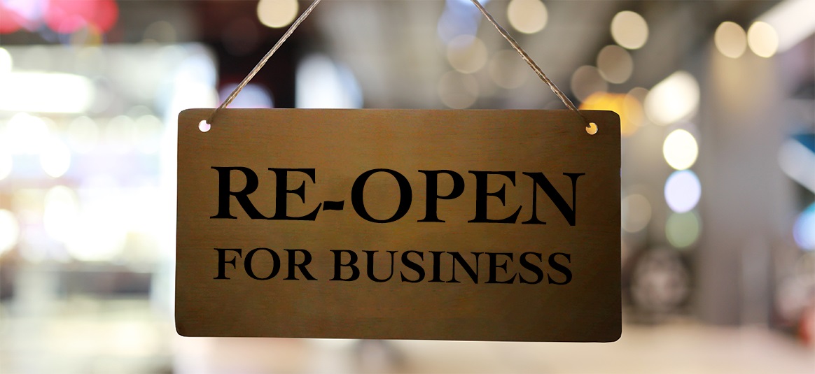 re-open for business sign