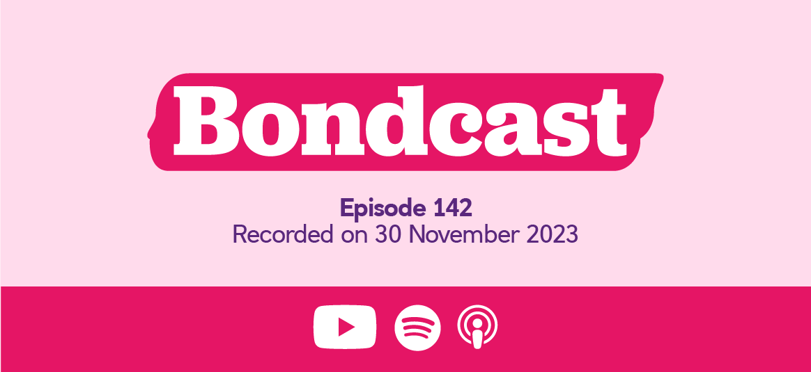 Bondcats Episode 142, recorded on 30 November 2023.