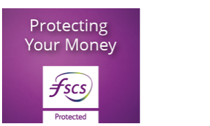 FSCS logo on a purple background with the words 'Protecting your money' displayed above.