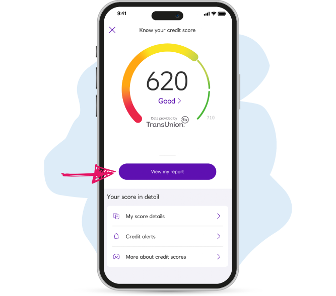 Get a free credit score within the app