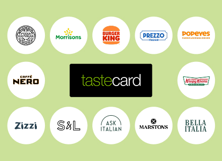 tastecard logo wall