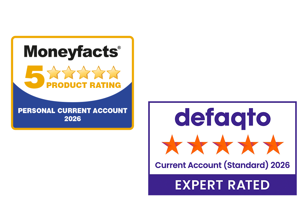 2026 MoneyFacts and Defaqto 5-star logos