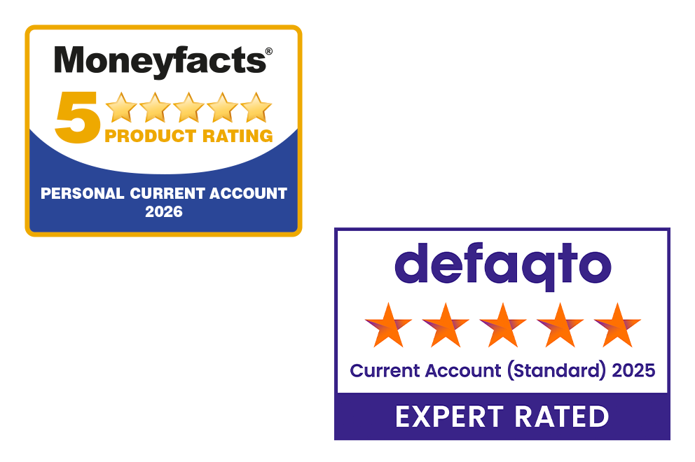 Moneyfacts and Defaqto 5 star rating logos