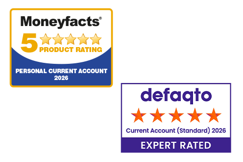 Moneyfacts and Defaqto 5 star rating logos