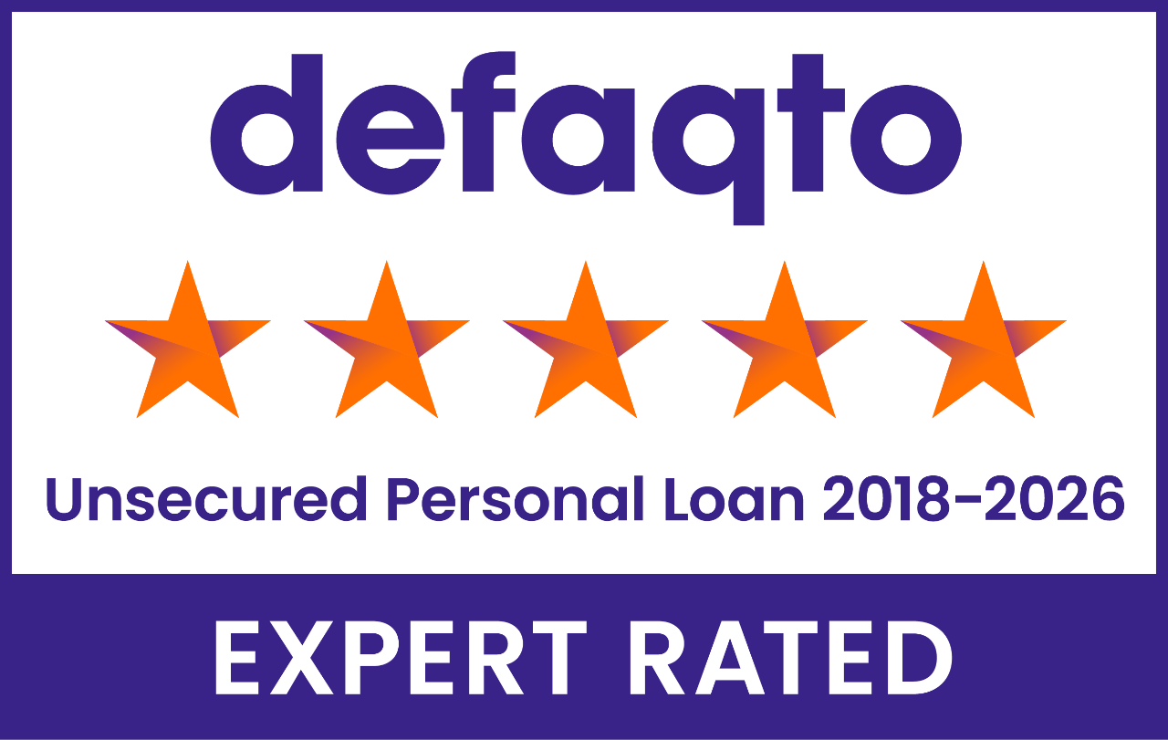 Defaqto five-star rating logo – the best rating from Defaqto for an Unsecured Personal Loan
