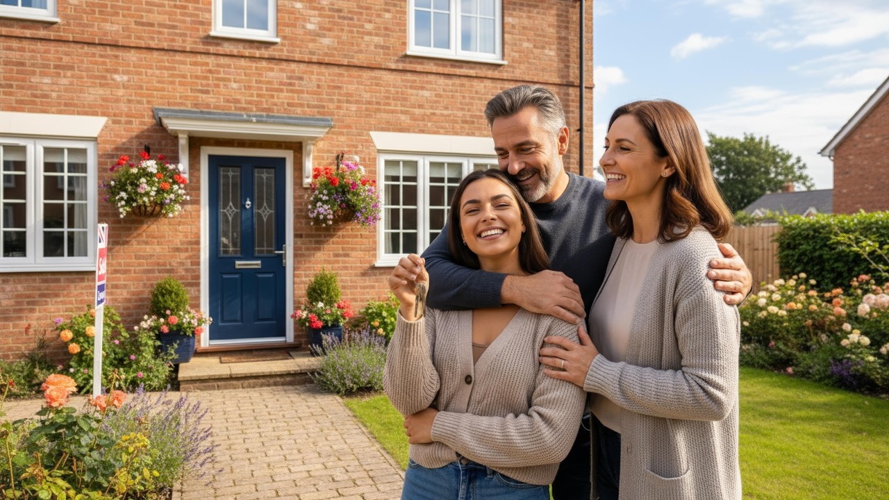 female sitting in a room of cardboard boxes