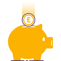 Illustration of a yellow piggybank